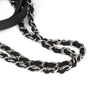Leather & Chain Strap / Belt – Black & Silver | Made in Italy | Brand New